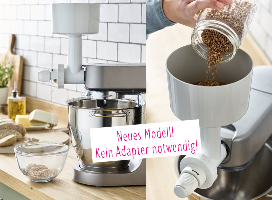 Die Getreidemühle mit Stahlmahlwerk für die Kenwood Küchenmaschine