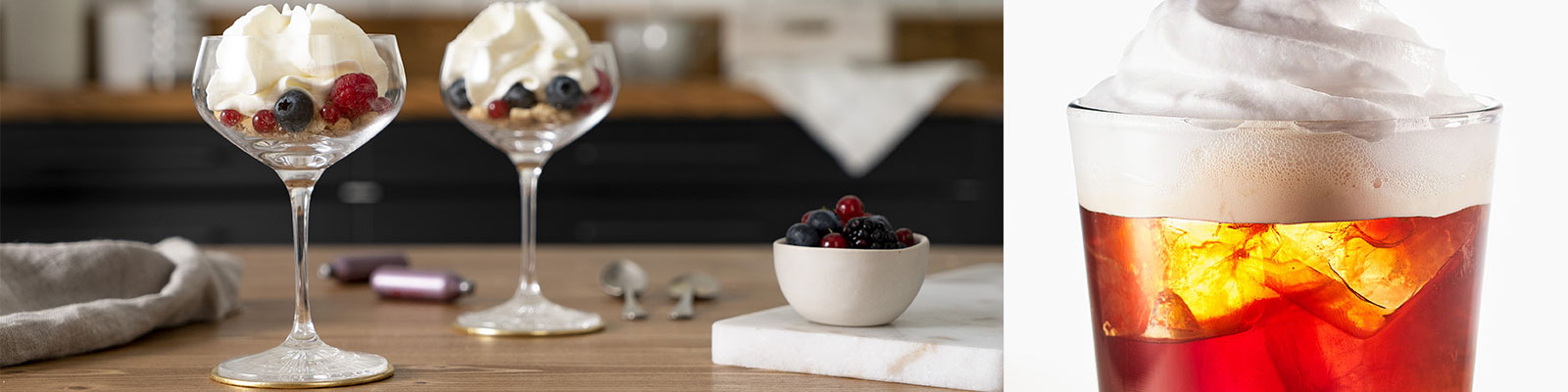Frische Sahne und köstliche Dips mit dem Cream Profi Whip von iSi karbonisieren.
