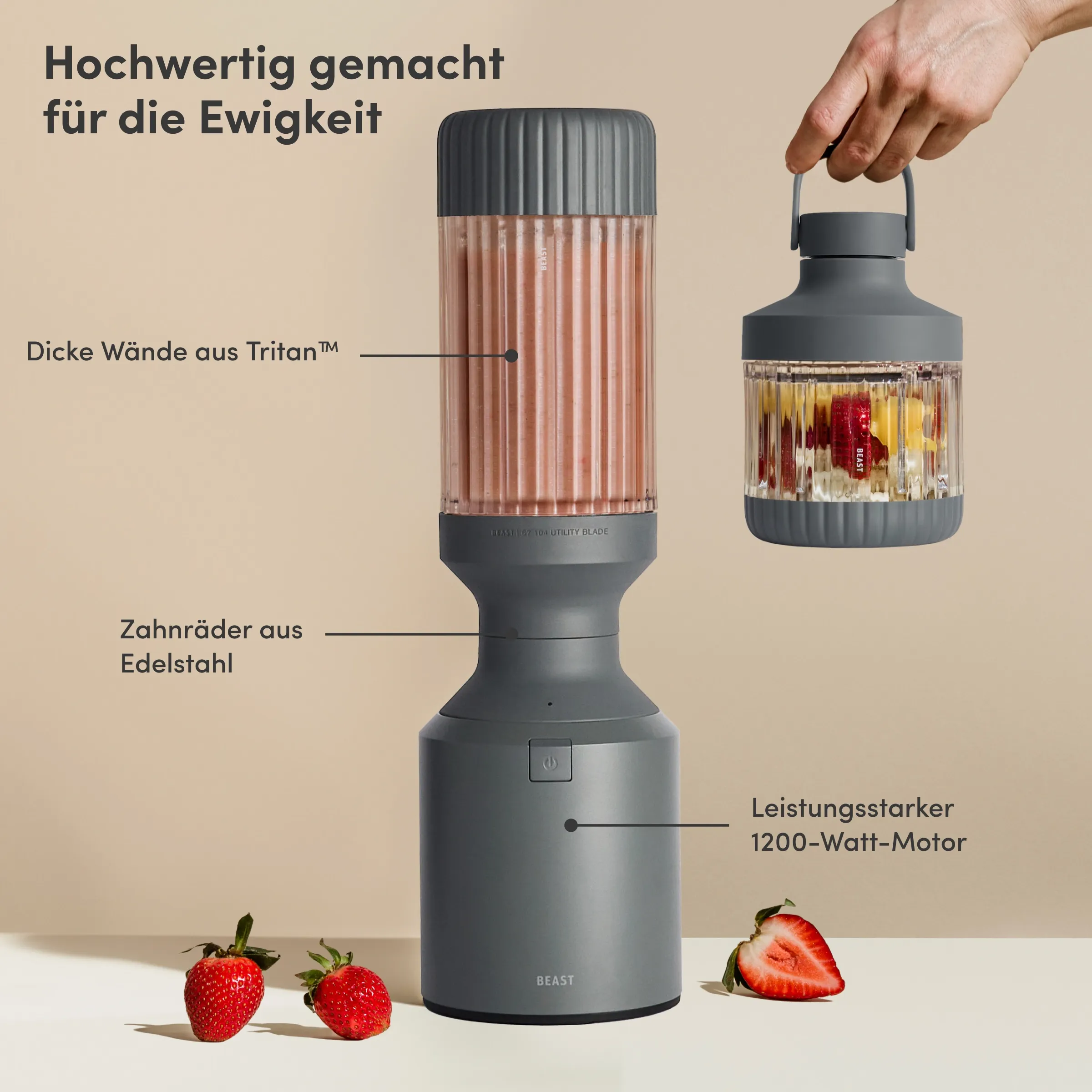 BEAST Mega 1200 Plus Standmixer Charcoal