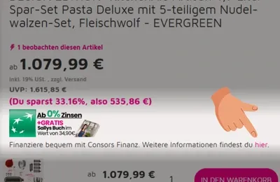 Consors Finanz Info auf der Produktseite