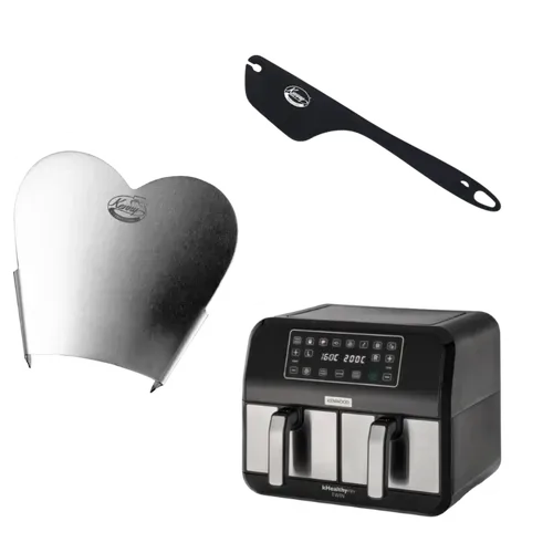 Gratis Herzschütte, Air Fryer, Teigschaber schwarz