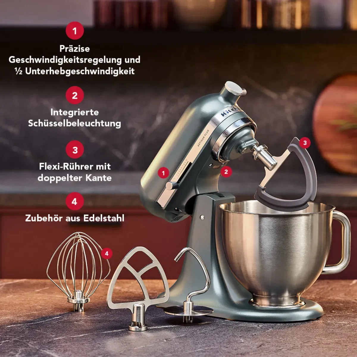 KitchenAid Artisan Plus Metallisch Grün