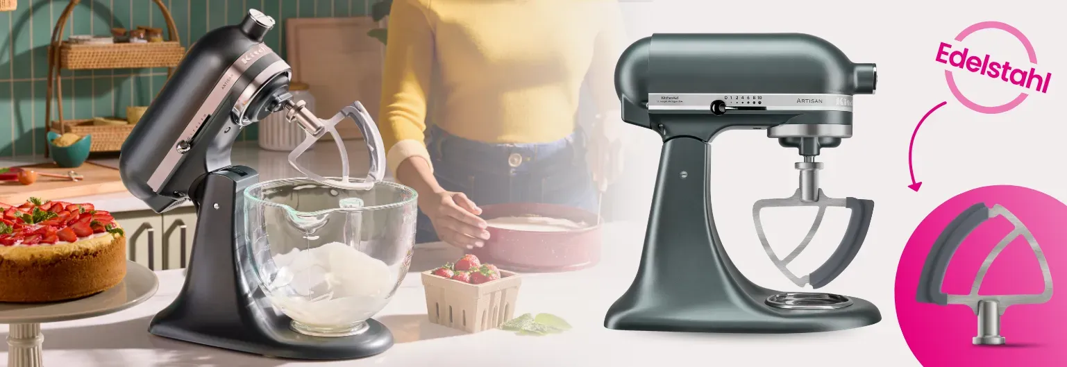 KitchenAid Flexirührer besteht aus Edelstahl