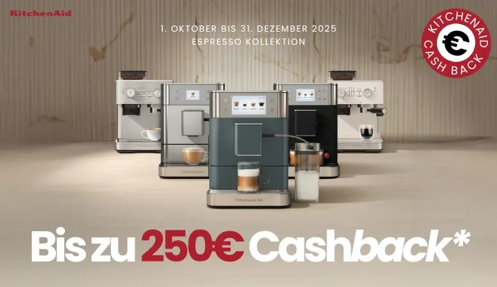 KitchenAid Bis zu 250€ Cashback  auf die Espresso Kollektion