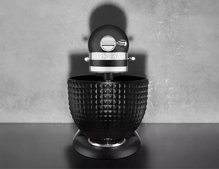 KitchenAid Black Studded Rührschüssel Gusseisen Schwarz Küchenmaschine