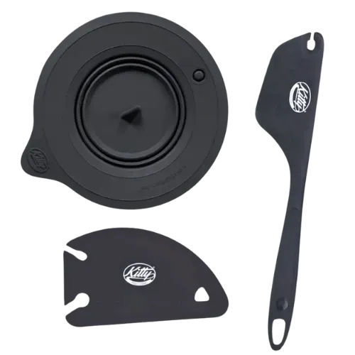 3-tlg- Silikon-Set Frischhaltedeckel Teigschaber TeigkarteKitty Professional