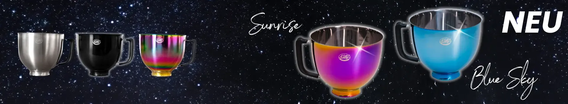 Neue Rührschüsseln Kitty Professional Sunrise und Blue Sky