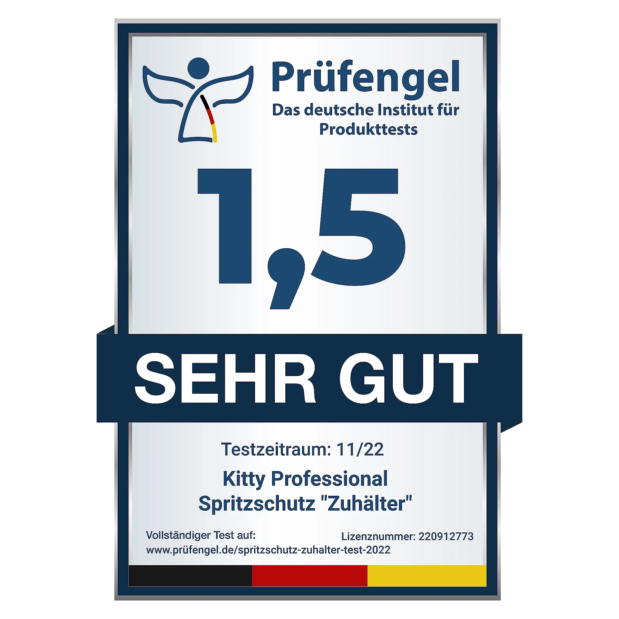Testsiegel Kitty Professional Spritzschutz "Zuhälter"