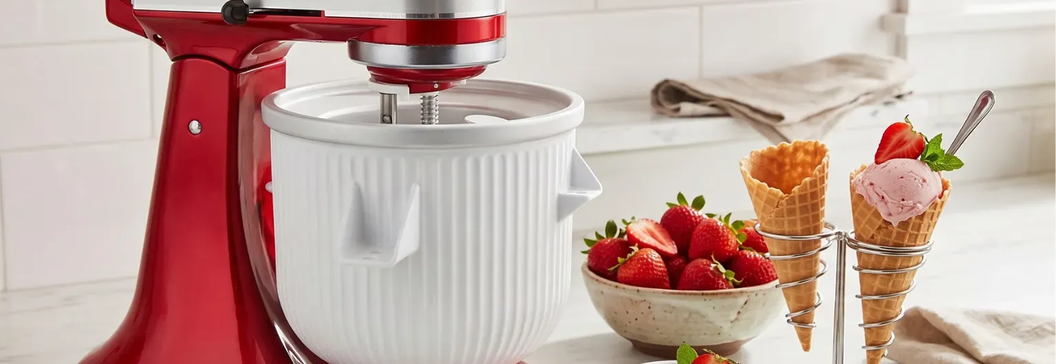 Kitty Professional Eisbereiter Frosty mit KitchenAid Küchenmaschine und Eis