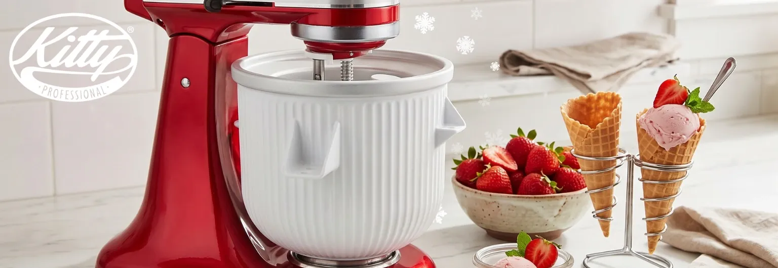 Kitty Professional Eisbereiter Frosty mit KitchenAid Küchenmaschine und Eis