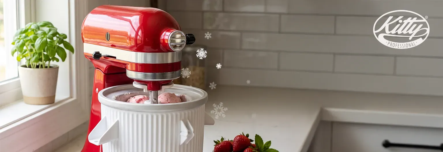 Kitty Professional Eisbereiter Frosty mit KitchenAid Küchenmaschine und Eis