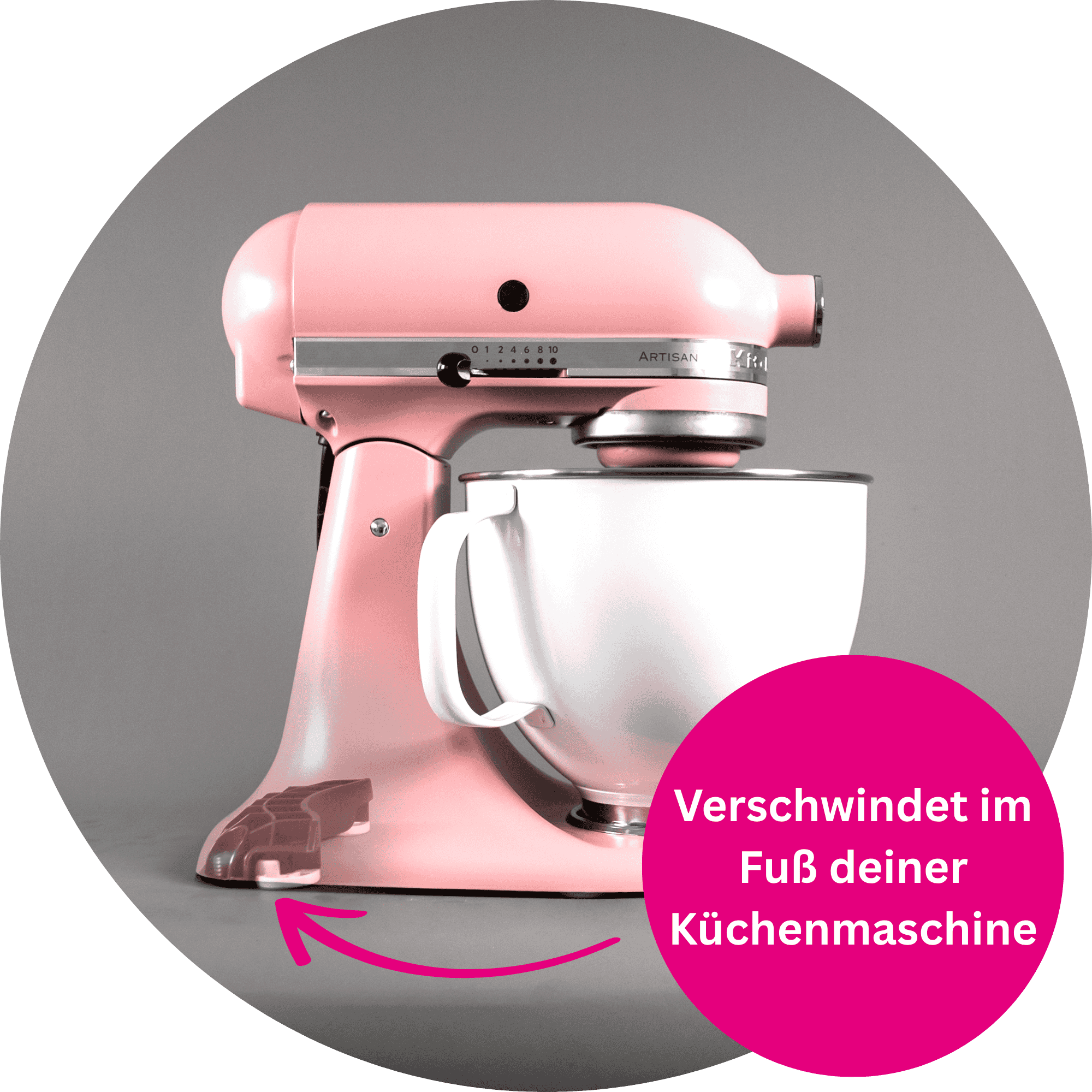 Profi-Gleitfuß "Mover" kompatibel mit der KitchenAid Küchenmaschine