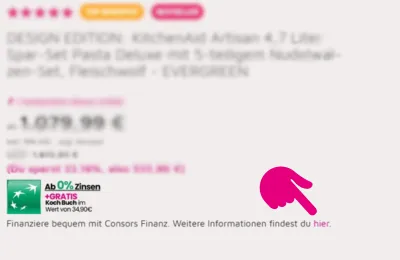 Consors Finanz Info auf der Produktseite