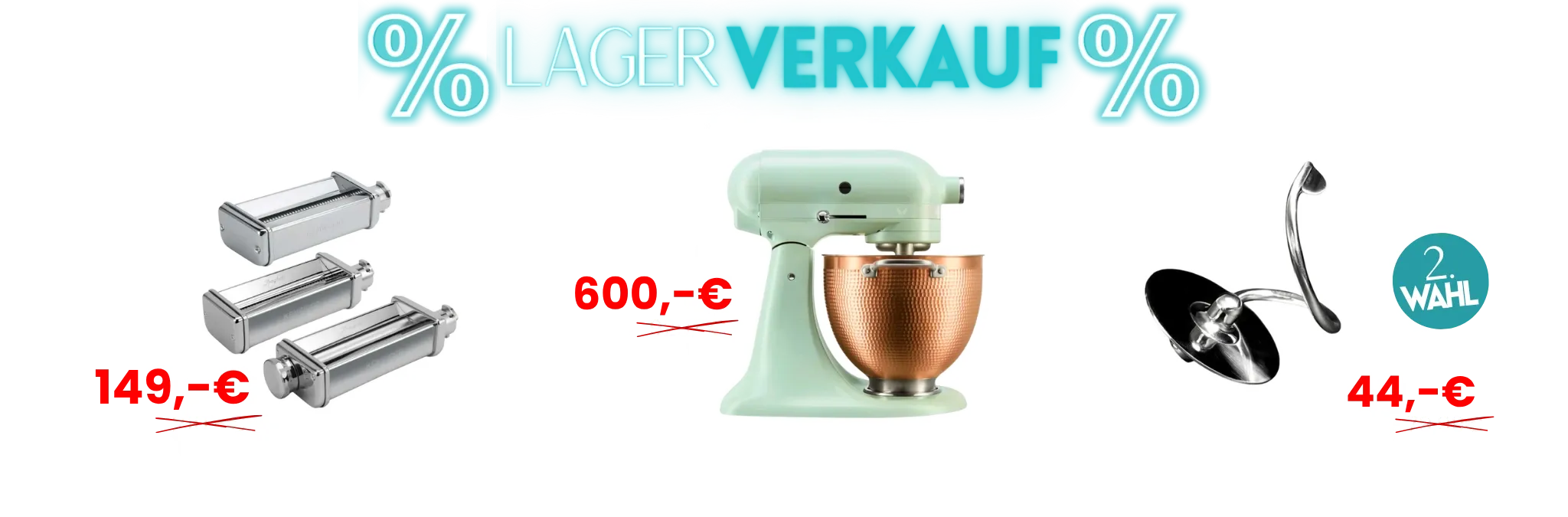 Lagerverkauf Kenwood 3-tlg- Set Schneideeinsätze KitchenAid Blossom Kitty Teigpeitsche