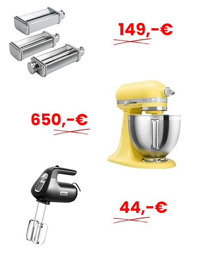 Lagerverkauf Kenwood 3-tlg- Set Schneideeinsätze KitchenAid Blossom Kitty Teigpeitsche