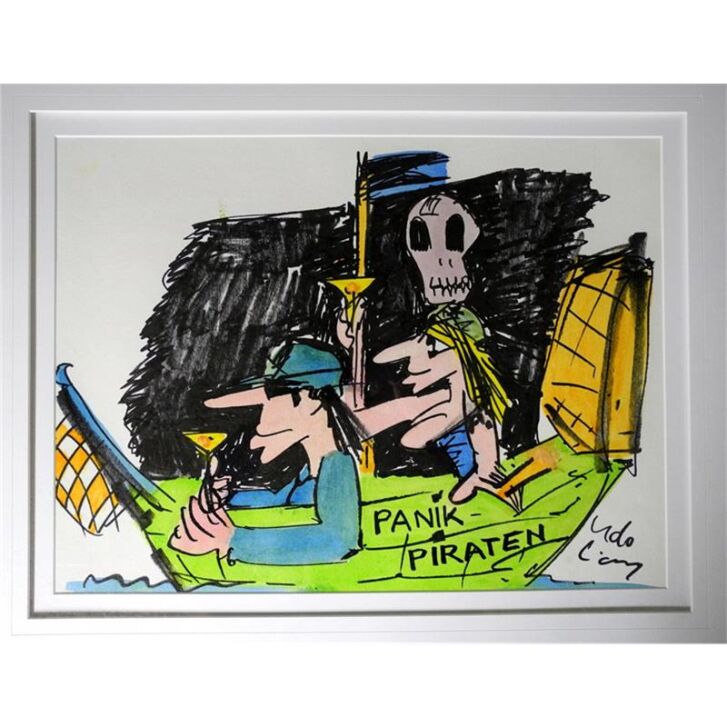 Udo Lindenberg Original Likörell 2013 "Panik - Piraten" ca. 80 x 65 cm / Unikat