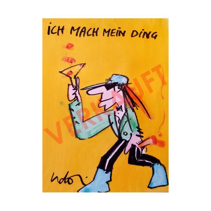Udo Lindenberg Original Likörell "Ich mach mein Ding" ca. 72 x 60 cm / Unikat
