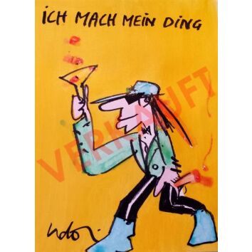 Udo Lindenberg Original Likörell "Ich mach mein...