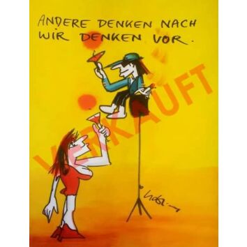 Udo Lindenberg Original Aquarell "Andere denken...