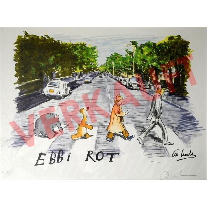 Otto Waalkes Original Farblithografie "Ebbi Rot" 2014 handsigniert und limitiert 65 x 49 cm