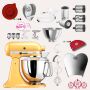 KitchenAid Artisan 4,8 Liter KSM175 Spar-Set mit Gemüseschneider, Fleischwolf - PASTELLGELB