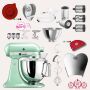 KitchenAid Artisan 4,8 Liter KSM175 Sallys Spar-Set mit Gemüseschneider & Fleischwolf - PISTAZIE