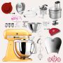 KitchenAid Artisan 4,8 Liter KSM175 Sallys Spar-Set mit Food Processor & Fleischwolf - PASTELLGELB