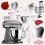 KitchenAid Artisan 4,8 Liter KSM175 Spar-Set mit Food Processor und Fleischwolf - MEDAILLON SILBER