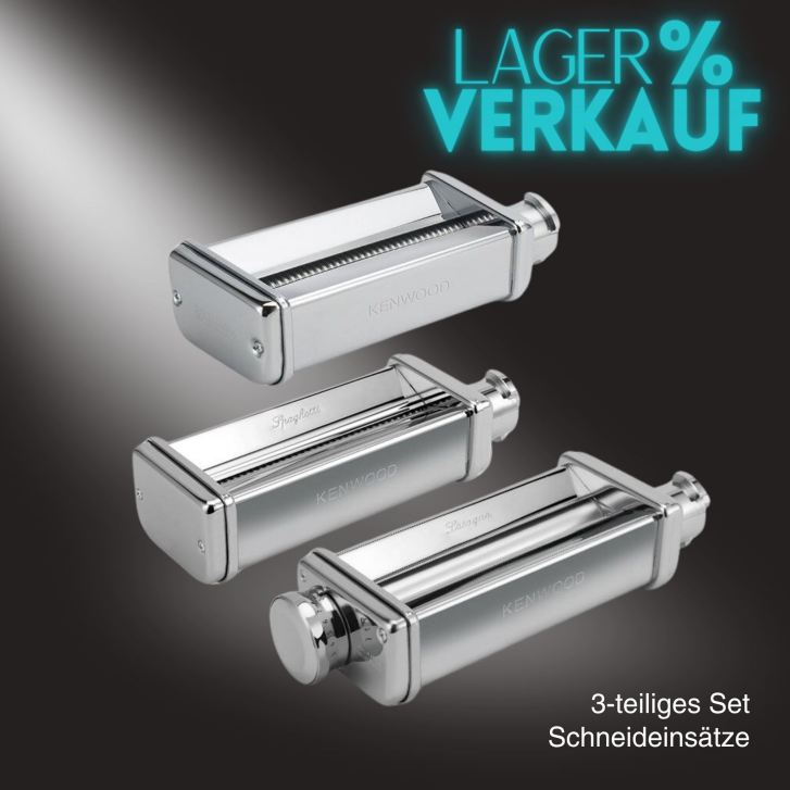 MAX980ME - 3-teiliges Set Schneideinsätze Lasagne Roller, Fettuccine und Spaghetti - Kenwood Original Zubehör