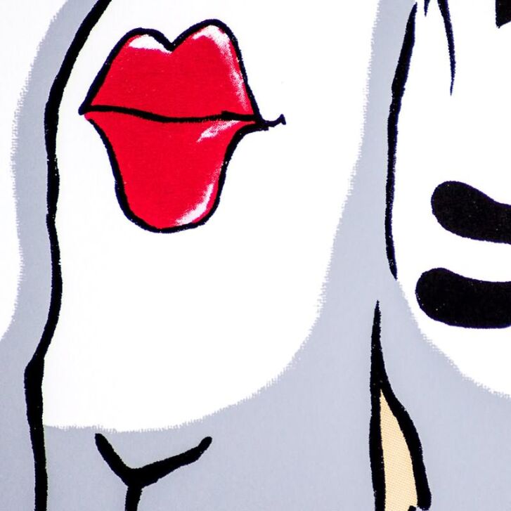Otto Waalkes Original Siebdruck "Shut up and KISS me" 2018 handsigniert 78 x 61 cm