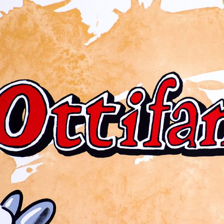 Otto Waalkes Original Siebdruck "Rolling Ottifant" 2018 handsigniert 68 x 68 cm