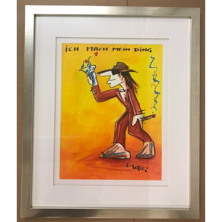 Udo Lindenberg Original Mischtechnik 2018 "Ich mach mein Ding" Unikat / handsigniert ca. 36 x 47 cm