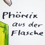 Udo Lindenberg Original Mischtechnik 2018 "Phönix aus der Flasche" Unikat / handsigniert ca. 36 x 47 cm