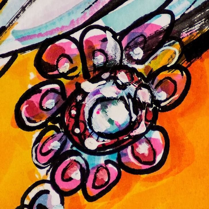 Frank Zander Original Aquarell "Sie ist die Größte" 2018 / 42 x 56 cm