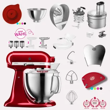 KitchenAid Artisan 4,8 Liter KSM185 Sallys Spar-Set mit...
