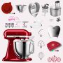 KitchenAid Artisan 4,8 Liter KSM185 Sallys Spar-Set mit Food Processor & Fleischwolf - LIEBESAPFEL ROT