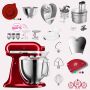 KitchenAid Artisan 4,8 Liter KSM185 Spar-Set mit Food Processor und Fleischwolf - LIEBESAPFEL ROT