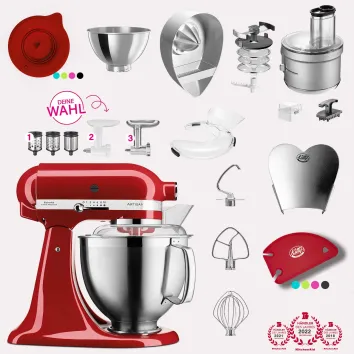 KitchenAid Artisan 4,8 Liter KSM185 Sallys Spar-Set mit...