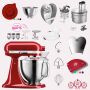 KitchenAid Artisan 4,8 Liter KSM185 Spar-Set mit Food Processor und Fleischwolf - EMPIRE ROT