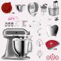 KitchenAid Artisan 4,8 Liter KSM185 Spar-Set mit Food Processor und Fleischwolf - MEDAILLON SILBER