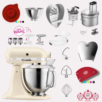 KitchenAid Artisan 4,8 Liter KSM185 Sallys Spar-Set mit...