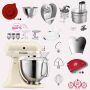 KitchenAid Artisan 4,8 Liter KSM185 Spar-Set mit Food Processor und Fleischwolf - CREME