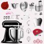 KitchenAid Artisan 4,8 Liter KSM185 Sallys Spar-Set mit Food Processor & Fleischwolf - ONYX SCHWARZ