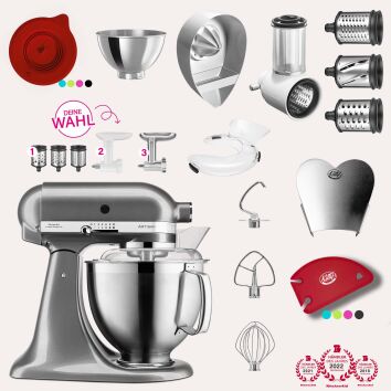 KitchenAid Artisan 4,8 Liter KSM185 Spar-Set mit...