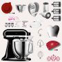 KitchenAid Artisan 4,8 Liter KSM185 Sallys Spar-Set mit Gemüseschneider & Fleischwolf - ONYX SCHWARZ