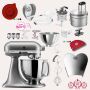 KitchenAid Artisan 4,8 Liter KSM175 Sallys Spar-Set mit Food Processor & Fleischwolf - KONTUR SILBER