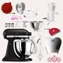 KitchenAid Artisan 4,8 Liter KSM175 Sallys Spar-Set mit Sieb mit digitaler Waage & Fleischwolf - GUSSEISEN SCHWARZ