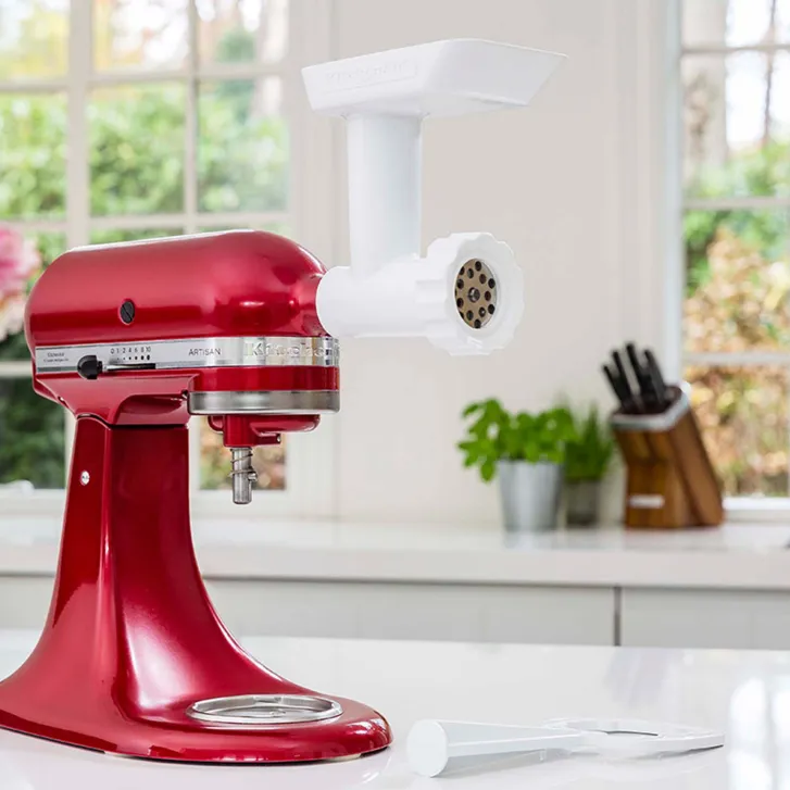 KitchenAid Artisan 4,8 Liter KSM175 Sallys Spar-Set mit Sieb mit digitaler Waage & Fleischwolf - EMPIRE ROT