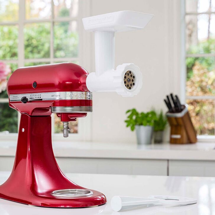 KitchenAid Artisan 4,8 Liter KSM175 Sallys Spar-Set mit Sieb mit digitaler Waage & Fleischwolf - MEDAILLON SILBER