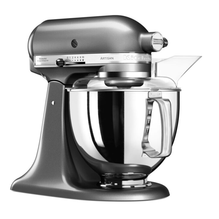 KitchenAid Artisan 4,8 Liter KSM175 Sallys Spar-Set mit Sieb mit digitaler Waage & Fleischwolf - MEDAILLON SILBER